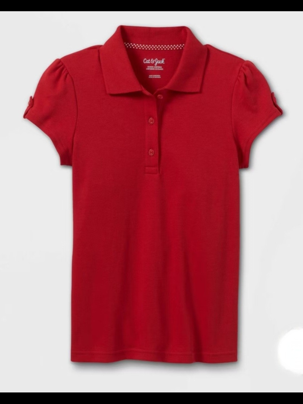 Girls' Short Sleeve Interlock Uniform Polo Shirt - Cat & Jack Red XS(4/5)